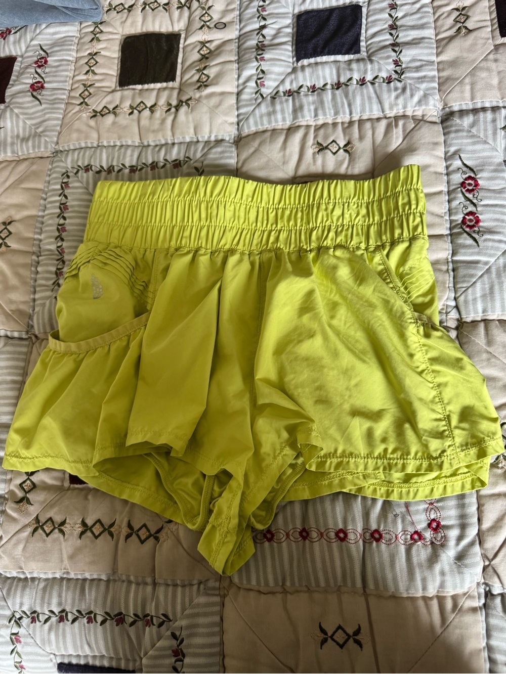 FP Movement Get your Flirt On shorts by  Free People neon Lime Athletic Shorts